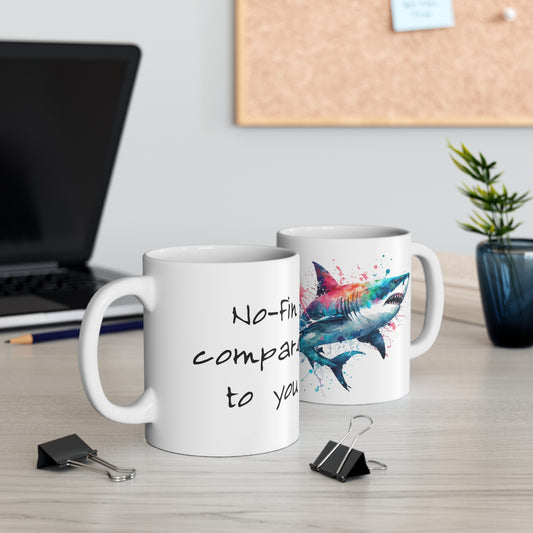 Shark Dad Mug: Father's Day & Birthday Coffee Cup - No-fin Compares to You! Funny Fish Relax Gift for Best Dad, Ceramic Mug, 11oz