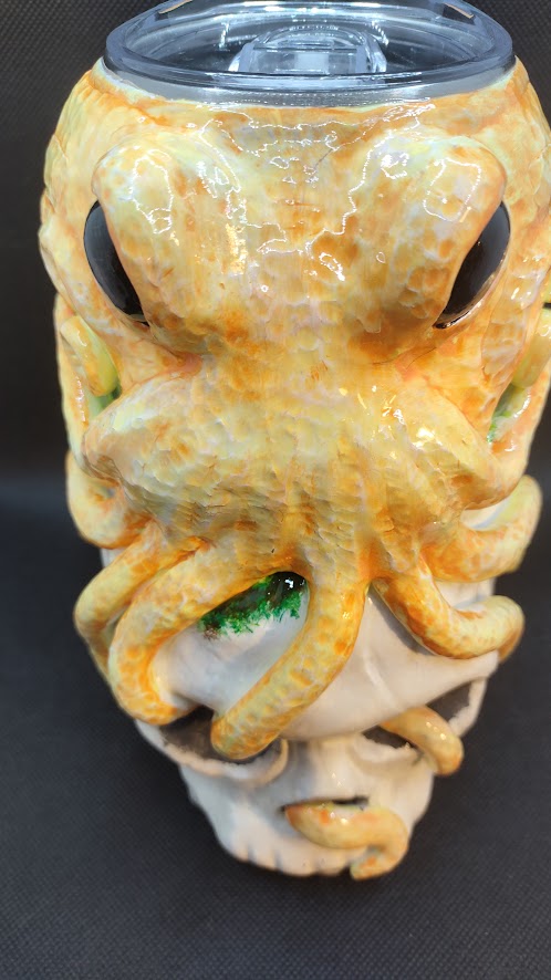 Octopus & Skull 3D Sculpted Tumbler